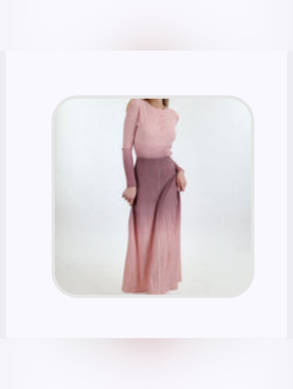 NWOT Womens UDEL NY Rose Dip Dye Ribbed Maxi Skirt- XS- Ombre, Summer, Modest